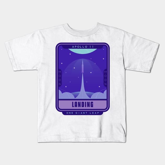 Apollo 11 Landing - One Giant Leap Kids T-Shirt by Ken Adams Store